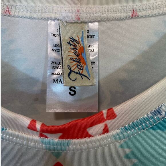 Faherty Aztec print Swim Shirt Cover Long Sleeve Top Made in USA Size Small - Picture 2 of 5